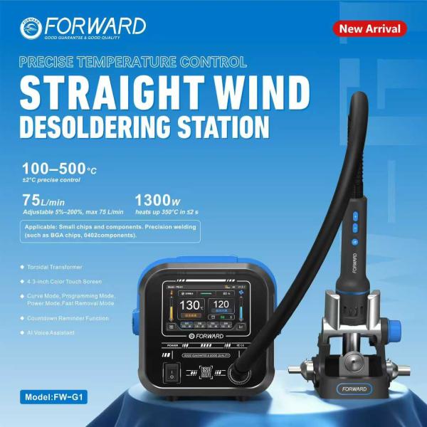 FORWARD FW-G1 Straight Wind Desoldering Station – 1300W High Power Hot Air Tool for Mobile Repair