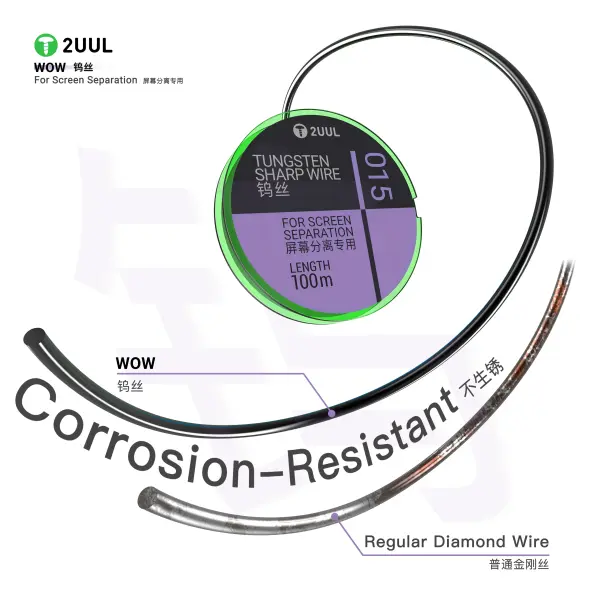 2UUL WS-035 Tungsten Screen Separation Wire (0.035mm, 5 Pack)