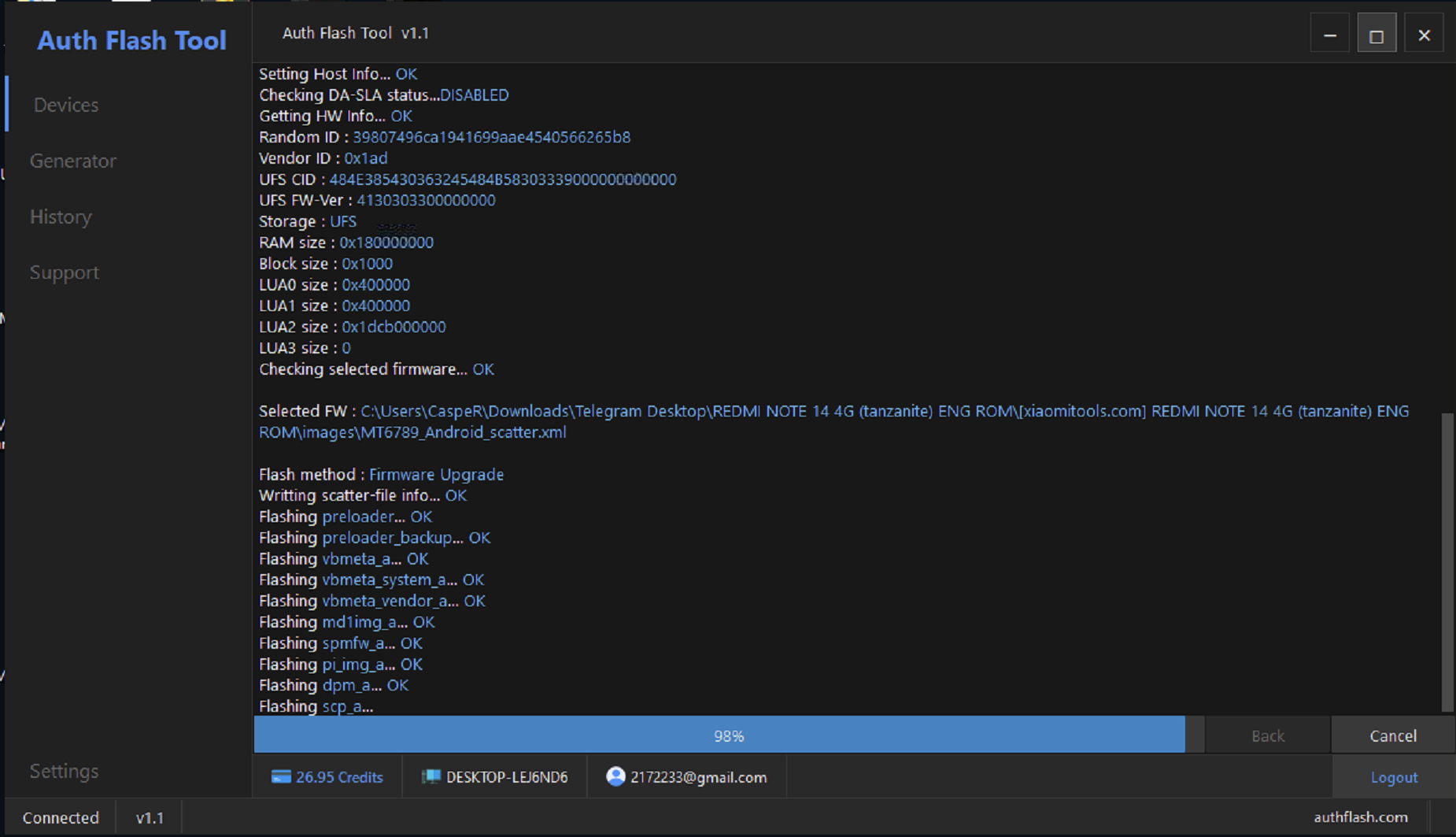 Auth Flash Tool (AFT) Credits