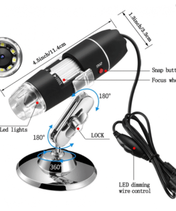 USB Microscope,1000x Zoom 8 LED USB 2.0 Digital Mini Microscope
